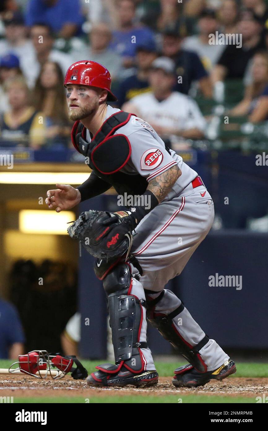 MILWAUKEE, WI - AUGUST 25: Cincinnati Reds starting pitcher Luis Castillo  (58) pitches during a game between the Milwaukee Brewers and the Cincinnati  Reds at American Family Field on August 25, 2021