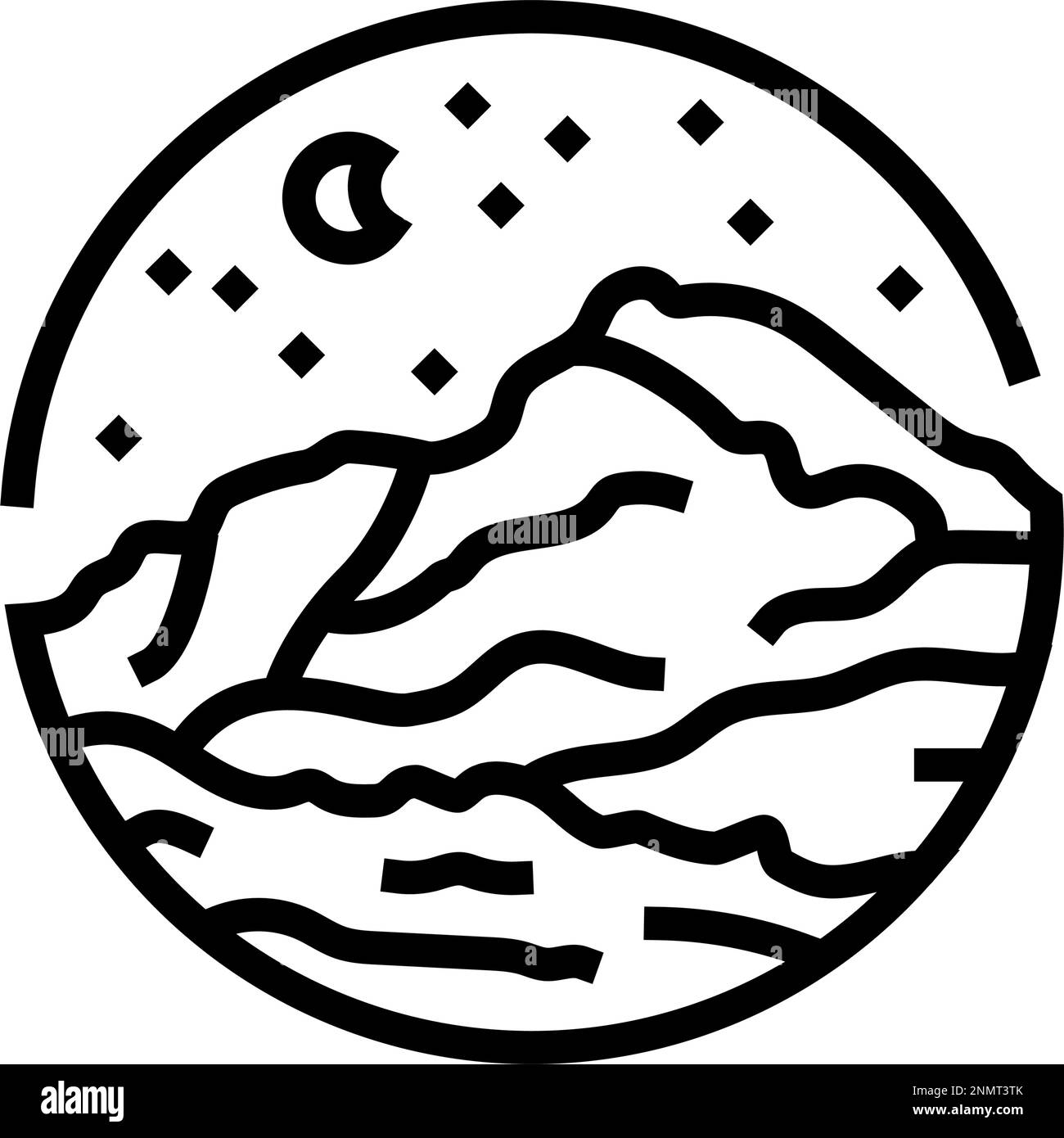 extreme mountain landscape line icon vector illustration Stock Vector ...