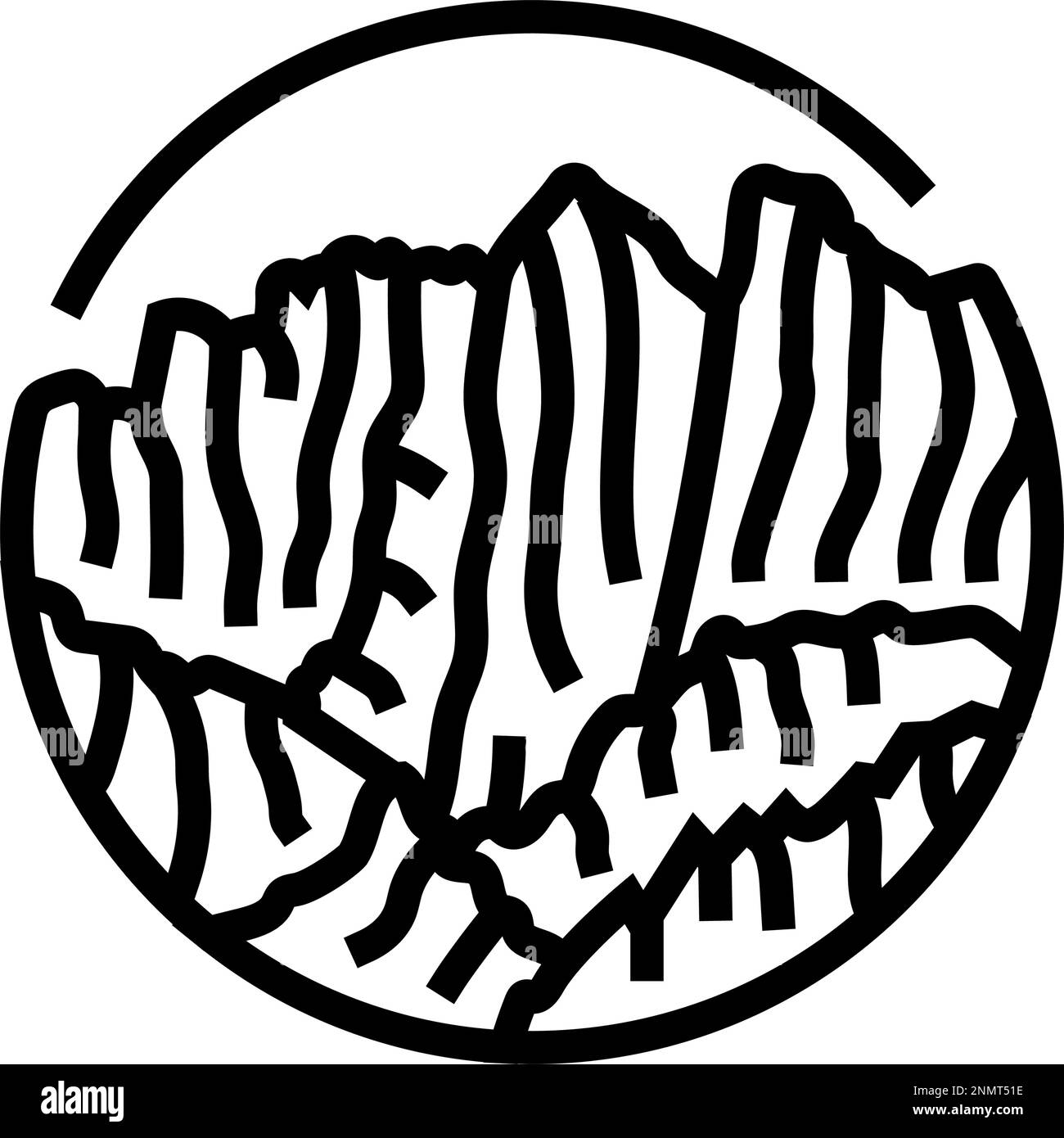 travel mountain landscape line icon vector illustration Stock Vector ...