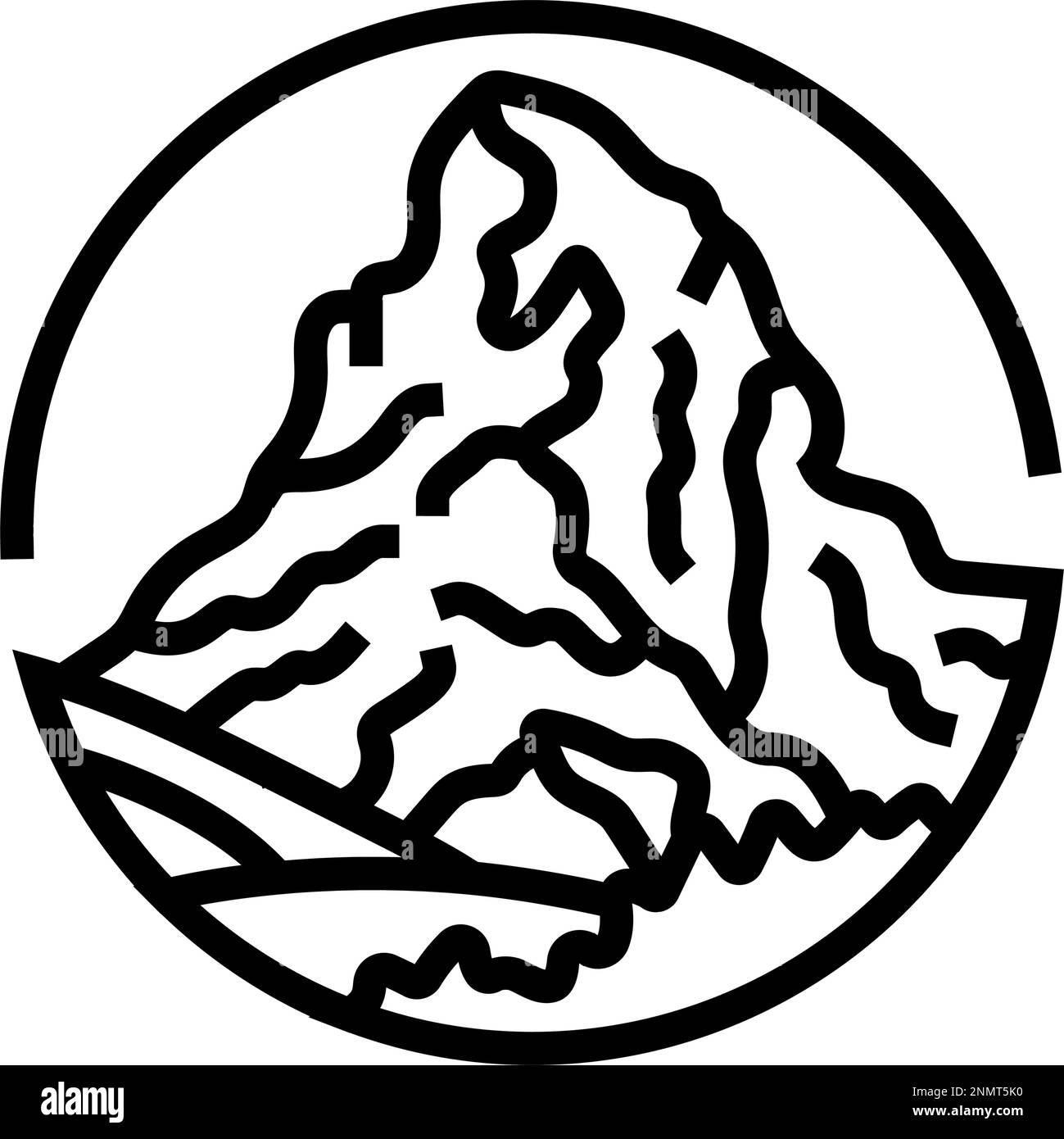 winter mountain landscape line icon vector illustration Stock Vector ...
