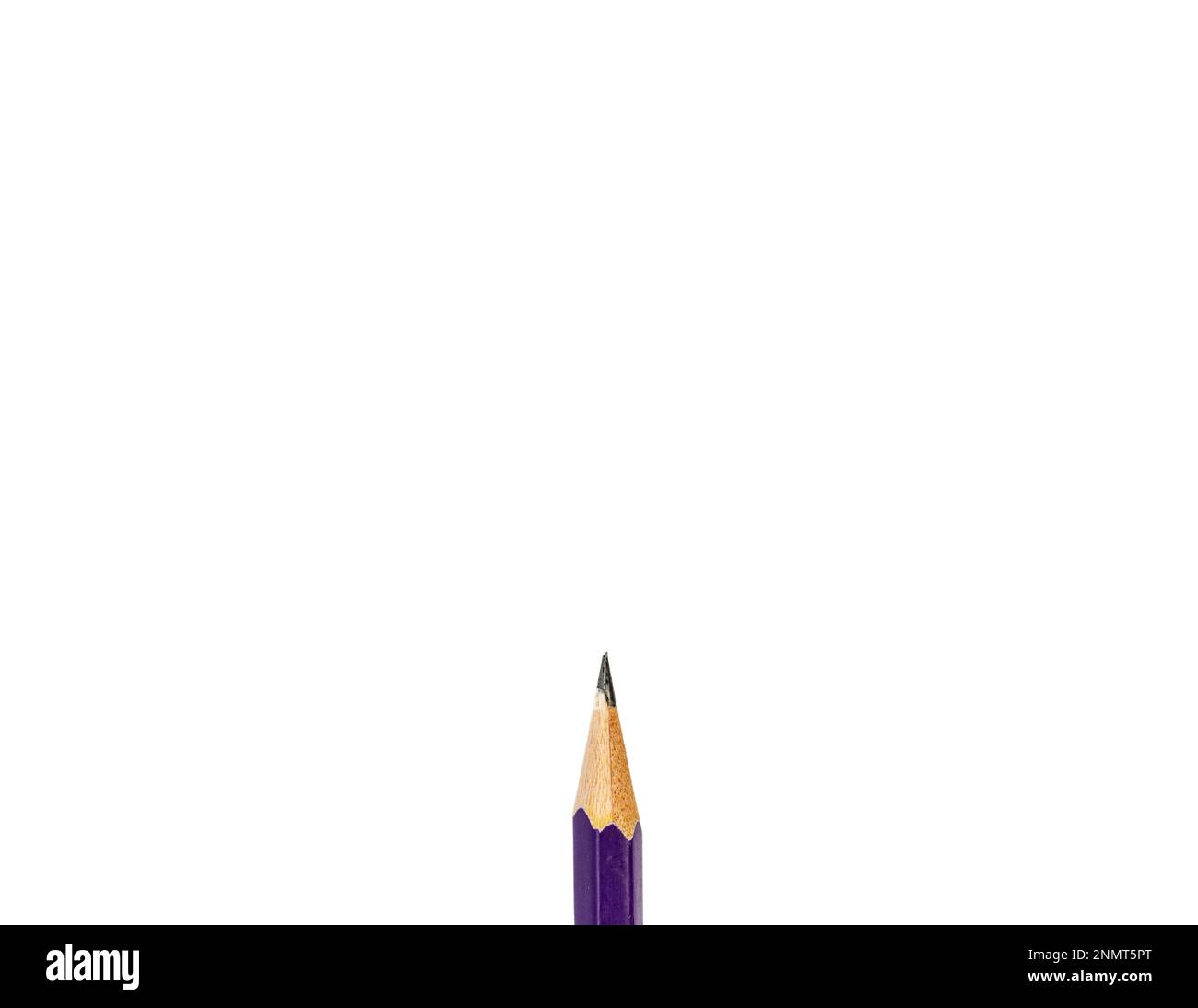 Pencil tip point closeup on white background Stock Photo