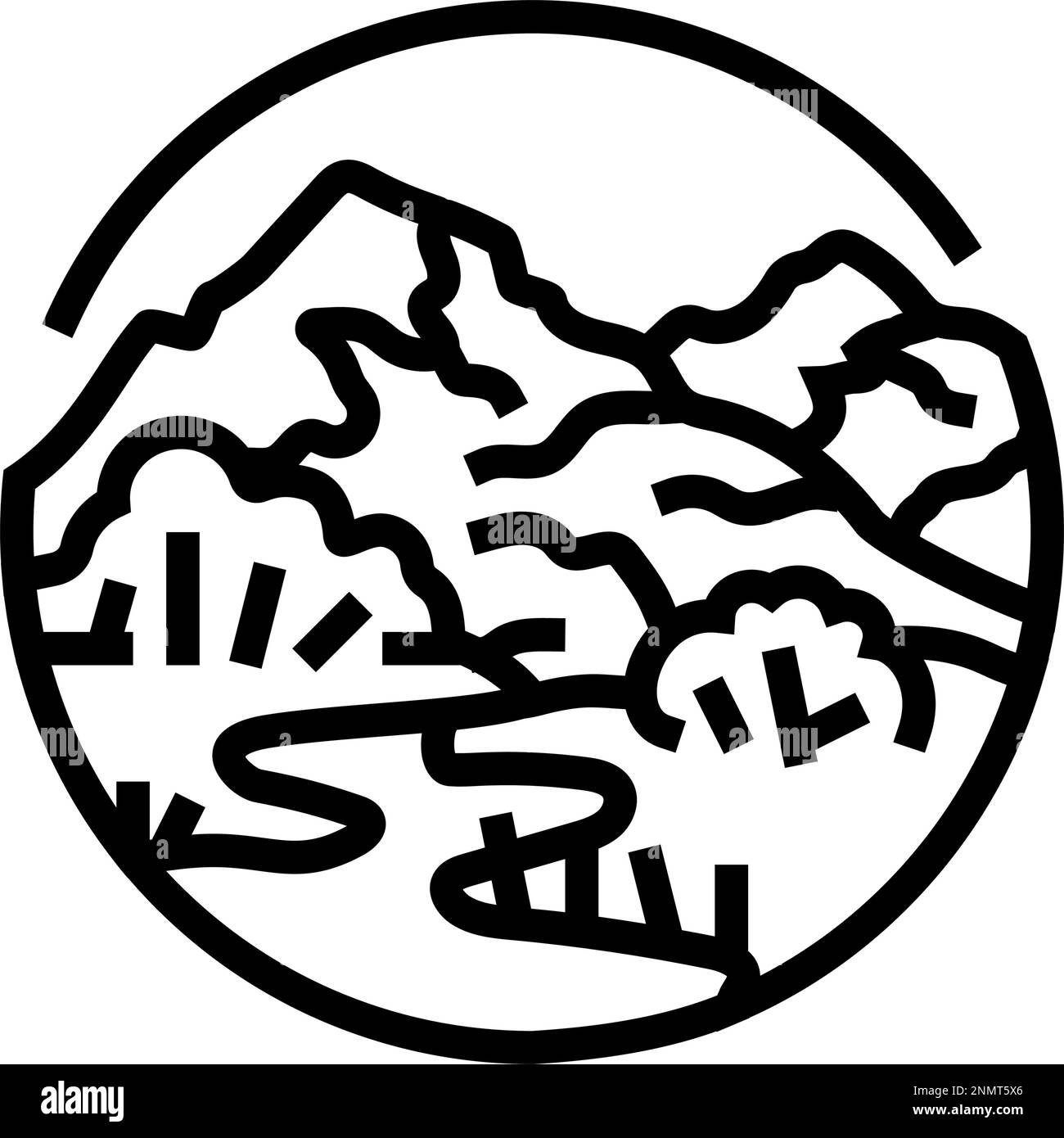 camp mountain landscape line icon vector illustration Stock Vector ...