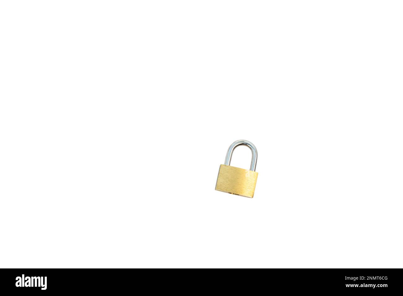 Locked golden padlock on the white background Stock Photo - Alamy
