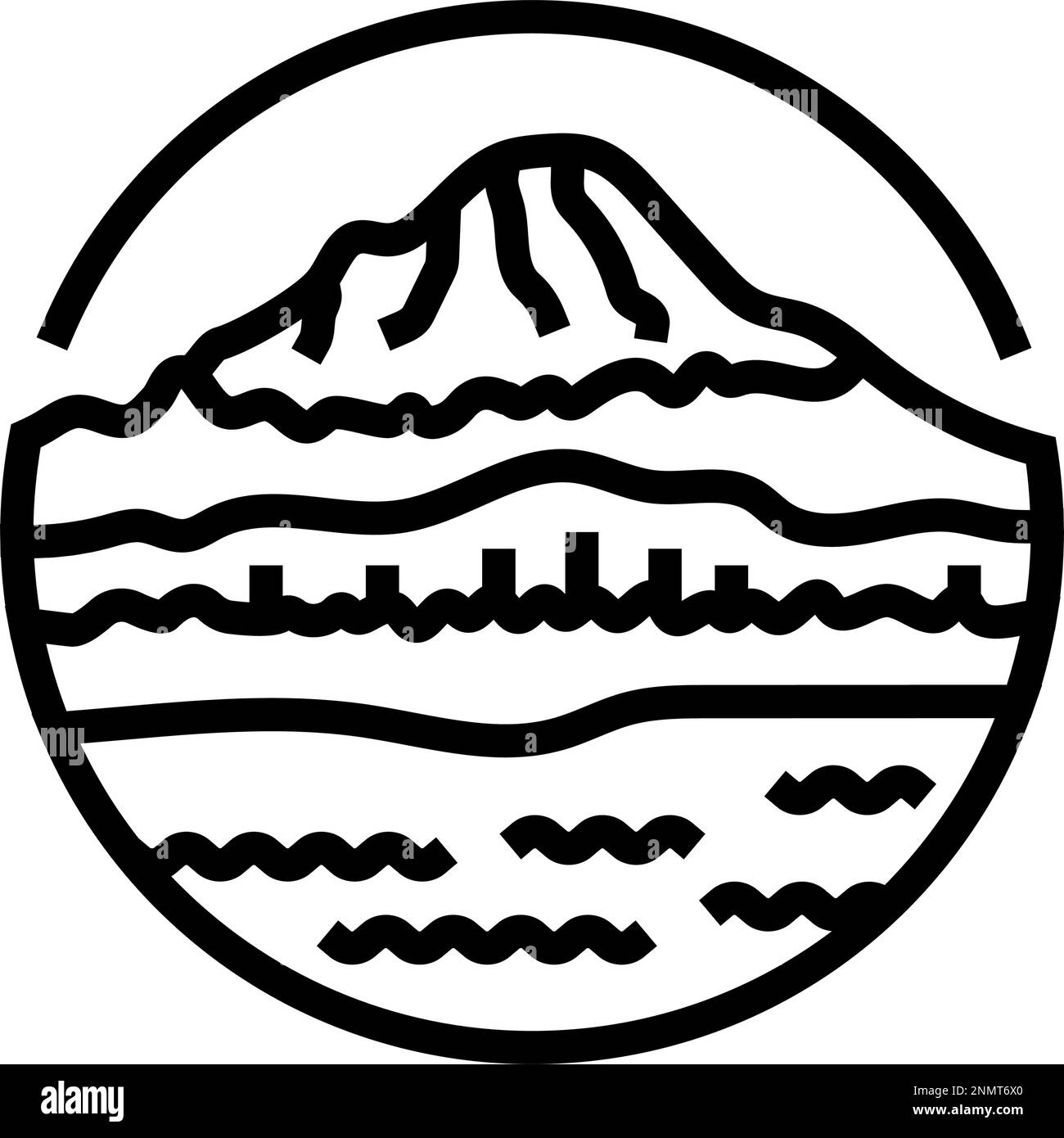 top mountain landscape line icon vector illustration Stock Vector Image ...