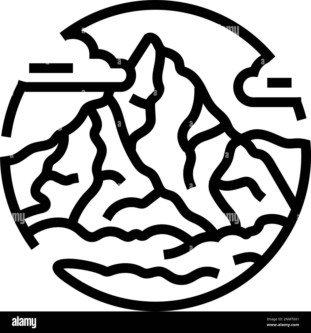 hiking mountain landscape line icon vector illustration Stock Vector ...