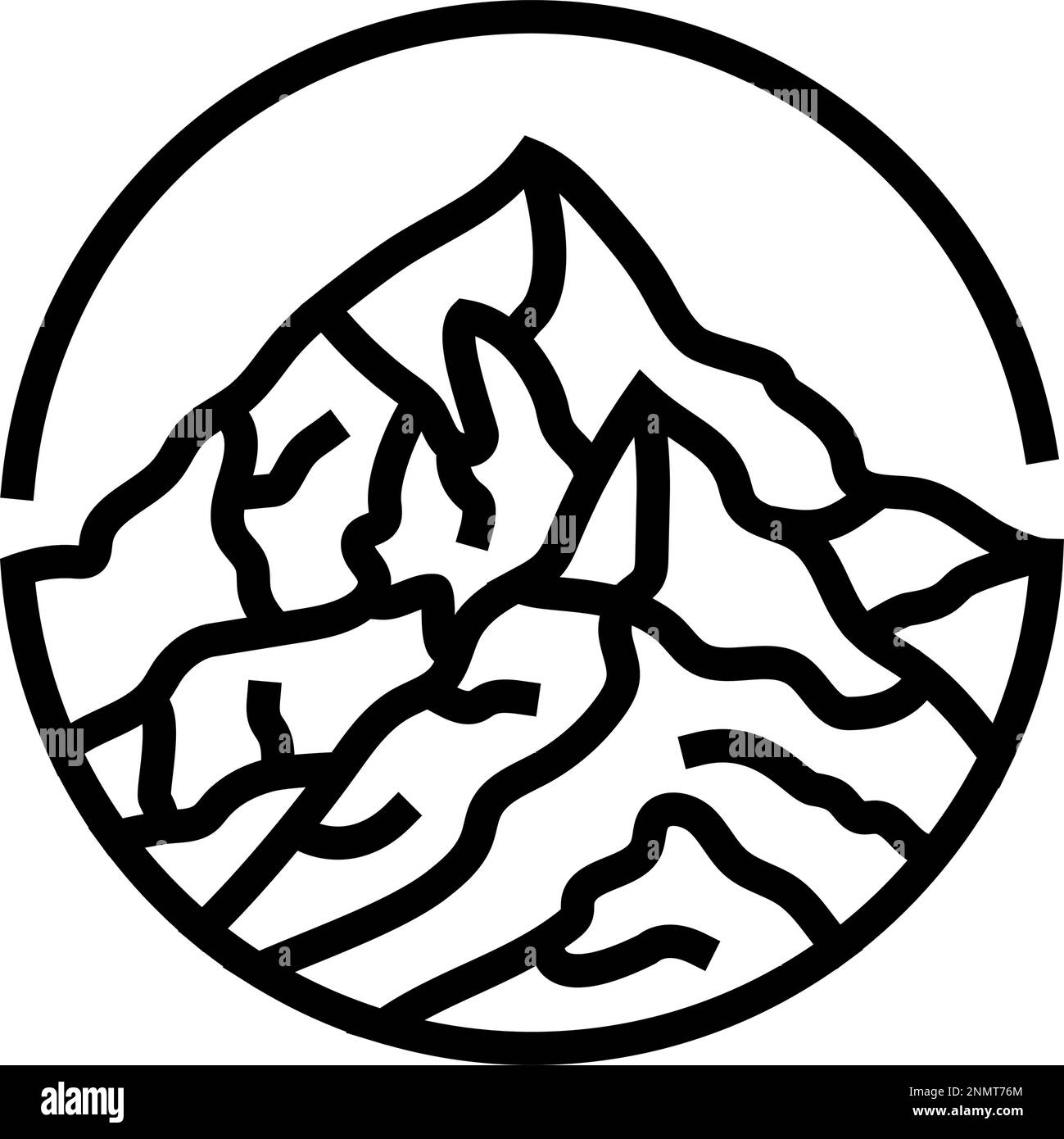 adventure mountain landscape line icon vector illustration Stock Vector ...