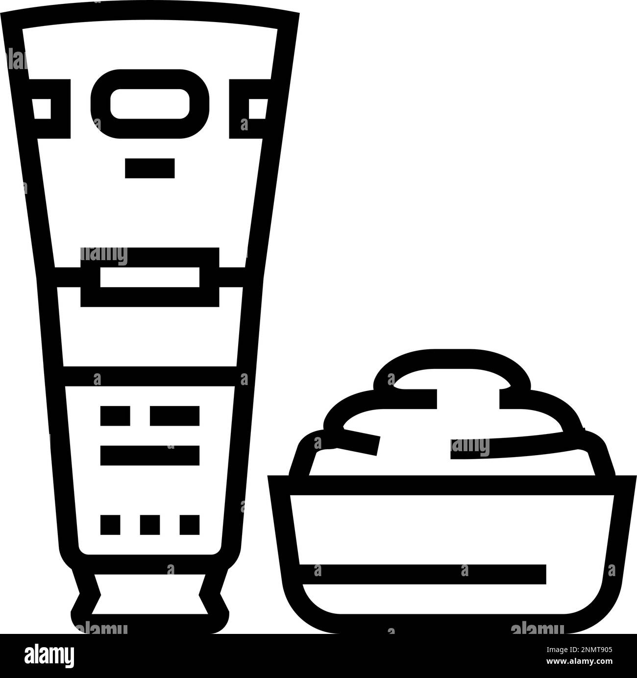 sour cream milk product line icon vector illustration Stock Vector