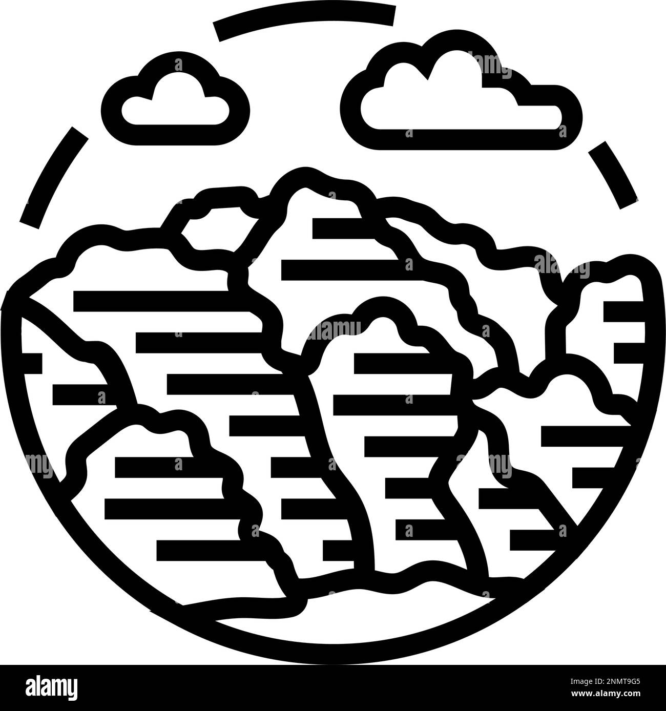 tourism mountain landscape line icon vector illustration Stock Vector ...