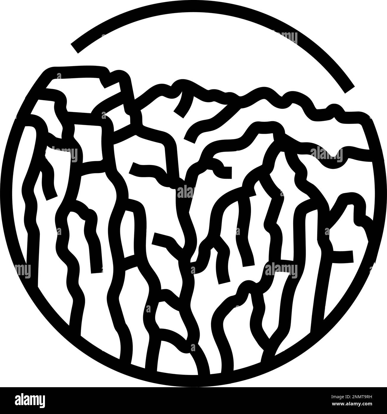 climbing mountain landscape line icon vector illustration Stock Vector ...