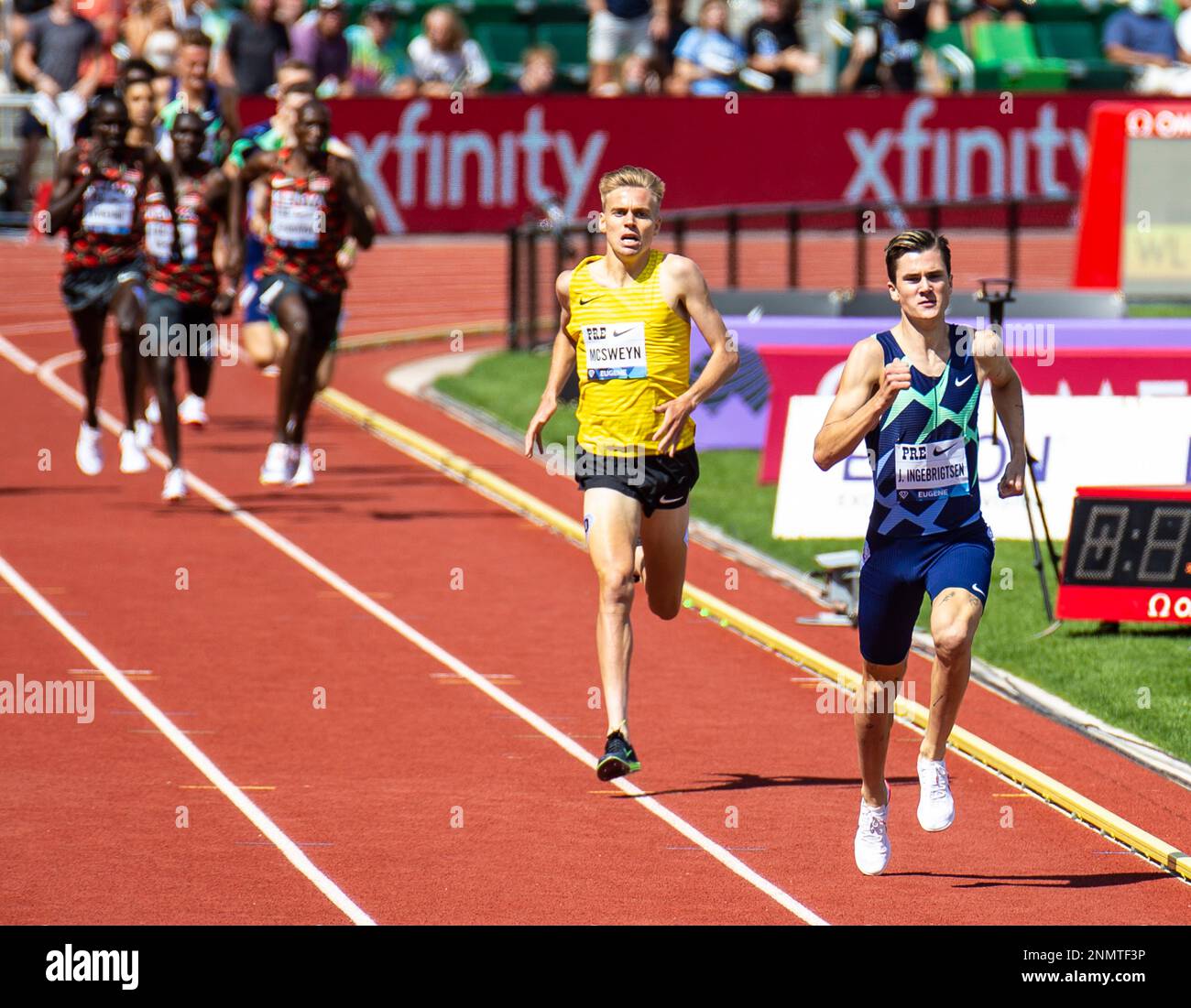 August 21, 2021 Eugene OR USA Jakob Ingebrigtsen wins the bowerman