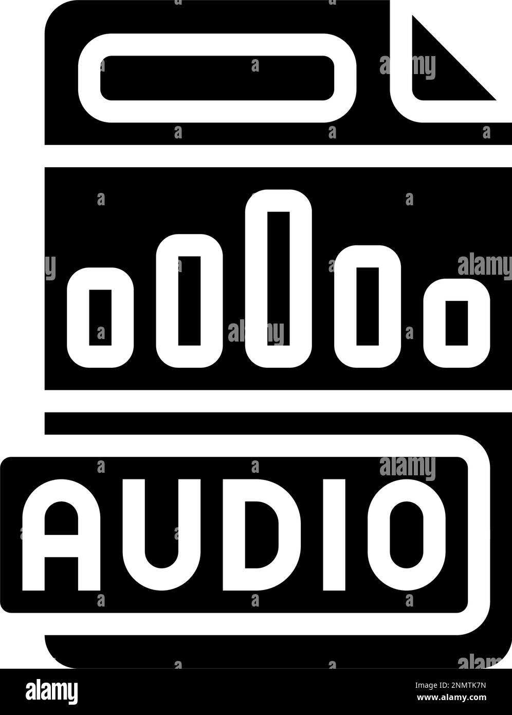 audio file format document glyph icon vector illustration Stock Vector