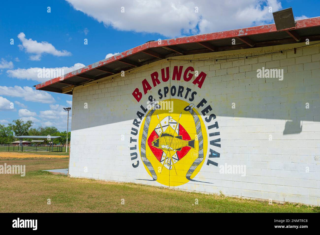 Cultural & Sports Festival building at Barunga, an Aboriginal community in the Top End, Northern Territory, NT, Australia Stock Photo