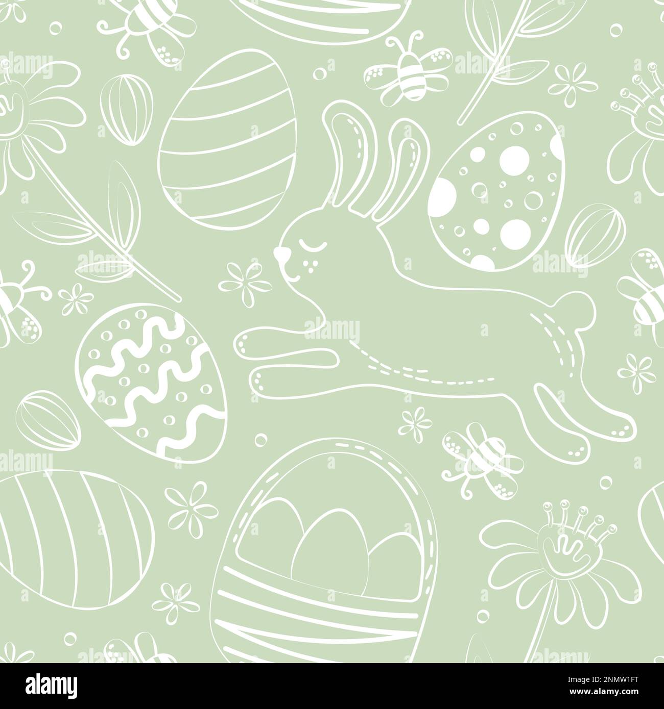 easter green pattern in traditional ornaments vector Stock Vector