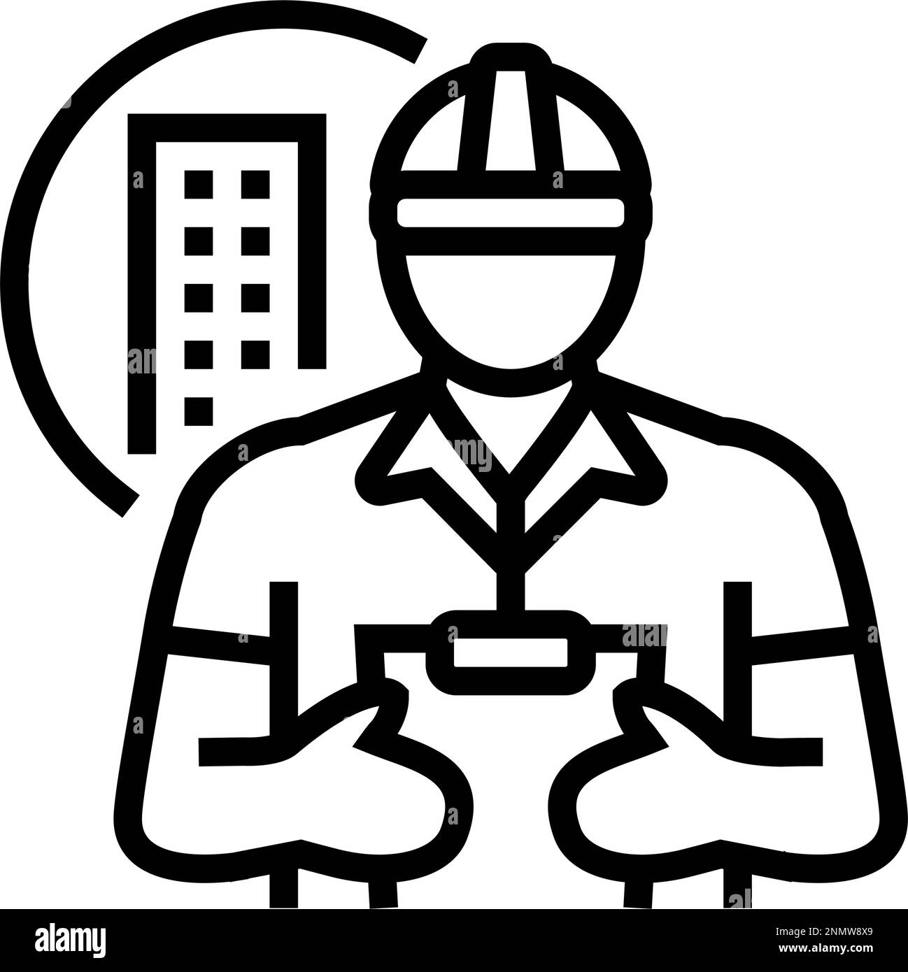 engineer construction worker line icon vector illustration Stock Vector ...