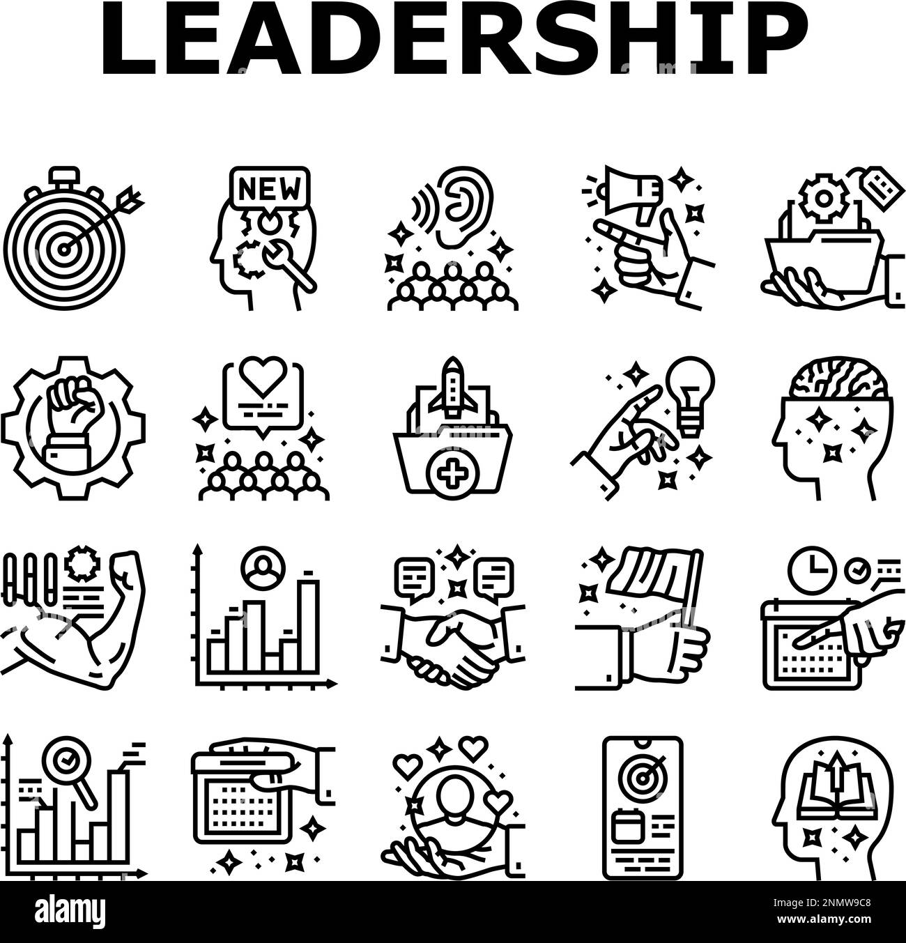 leadership business success team icons set vector Stock Vector Image ...