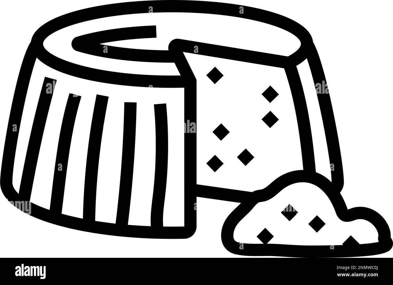 ricotta cheese food slice line icon vector illustration Stock Vector ...