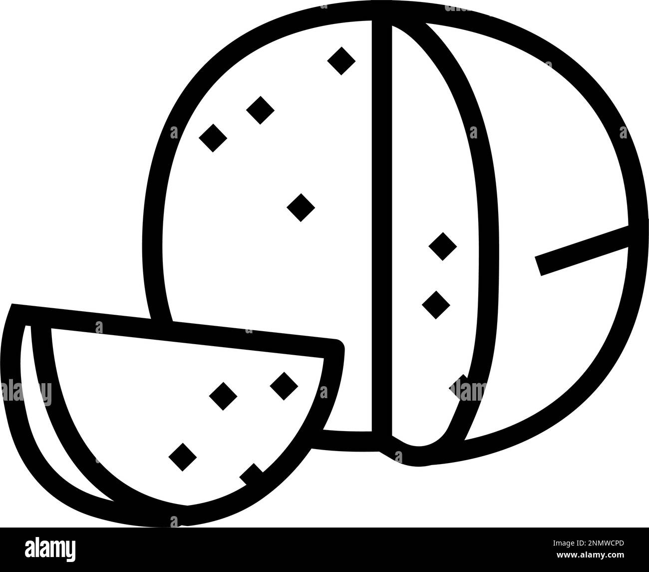 edam cheese food slice line icon vector illustration Stock Vector Image ...