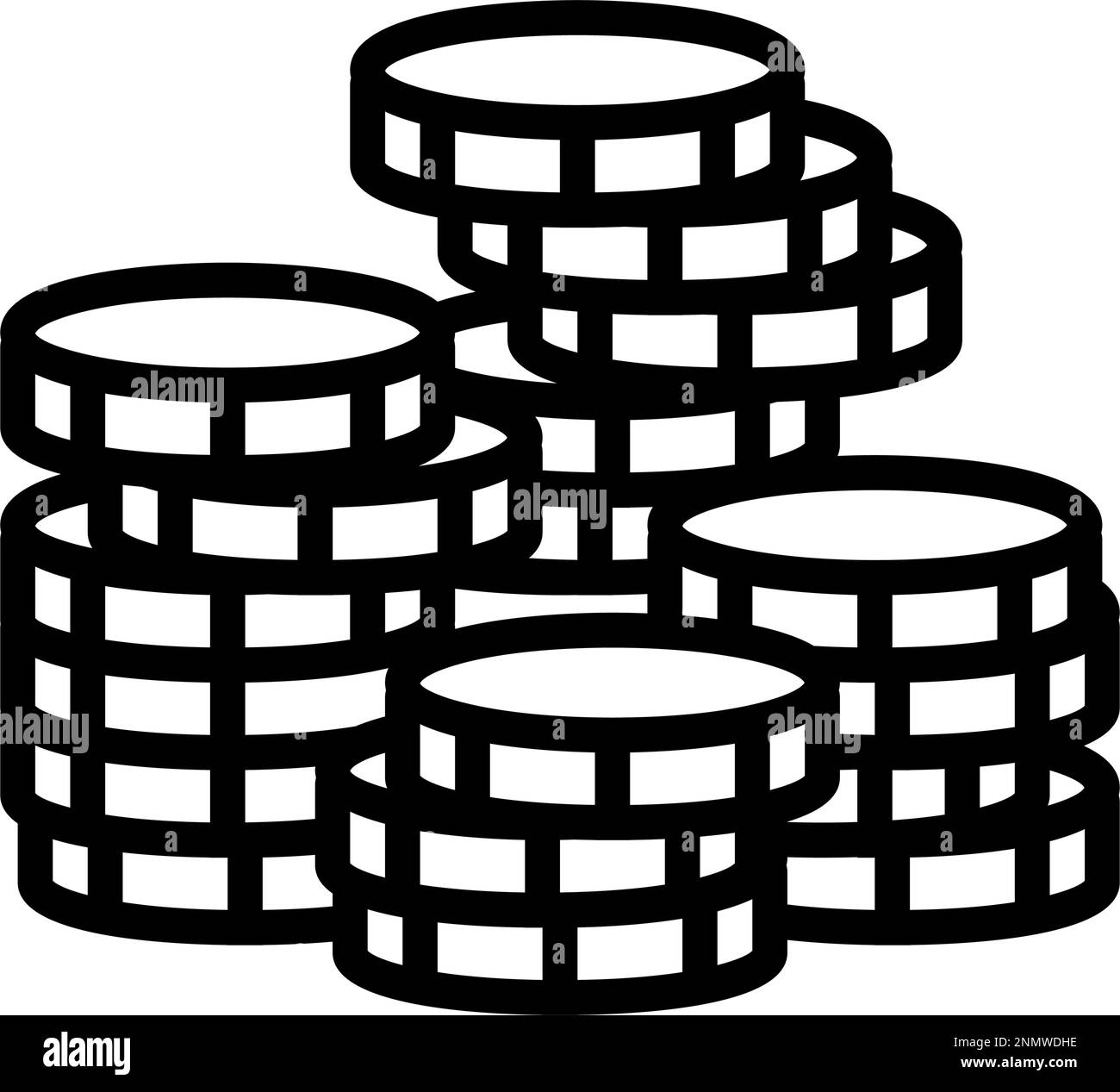 stack coin cash bank line icon vector illustration Stock Vector Image ...