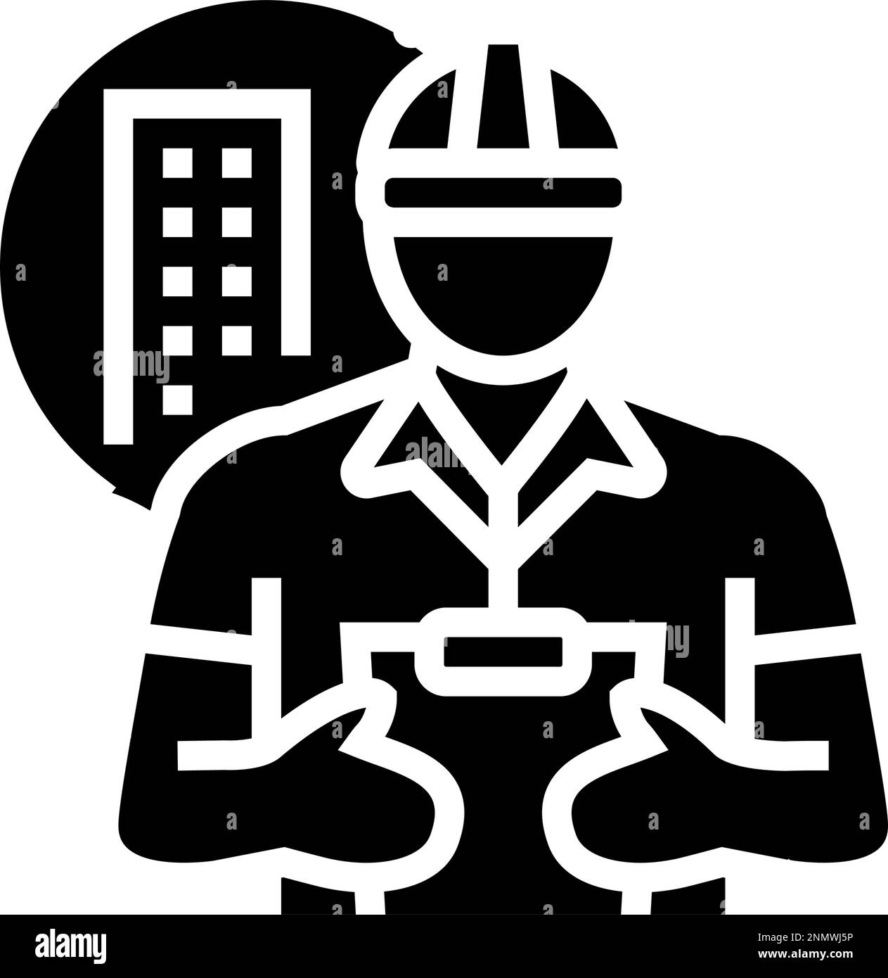 engineer construction worker glyph icon vector illustration Stock ...