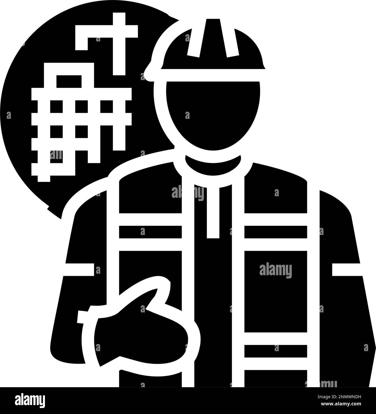engineer construction glyph icon vector illustration Stock Vector Image ...