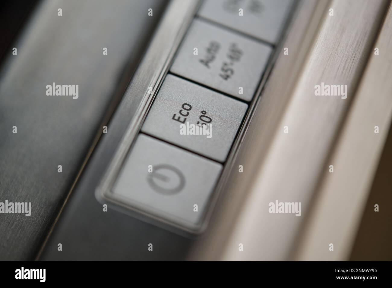Closeup of eco button in a modern dishwasher control panel Stock Photo Alamy