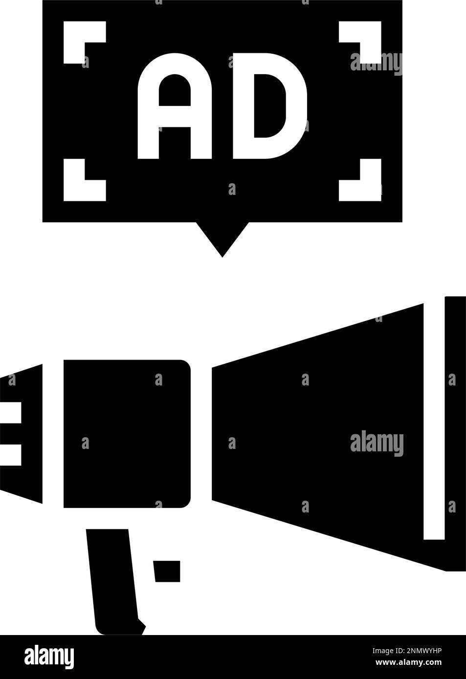 public service advertising glyph icon vector illustration Stock Vector ...