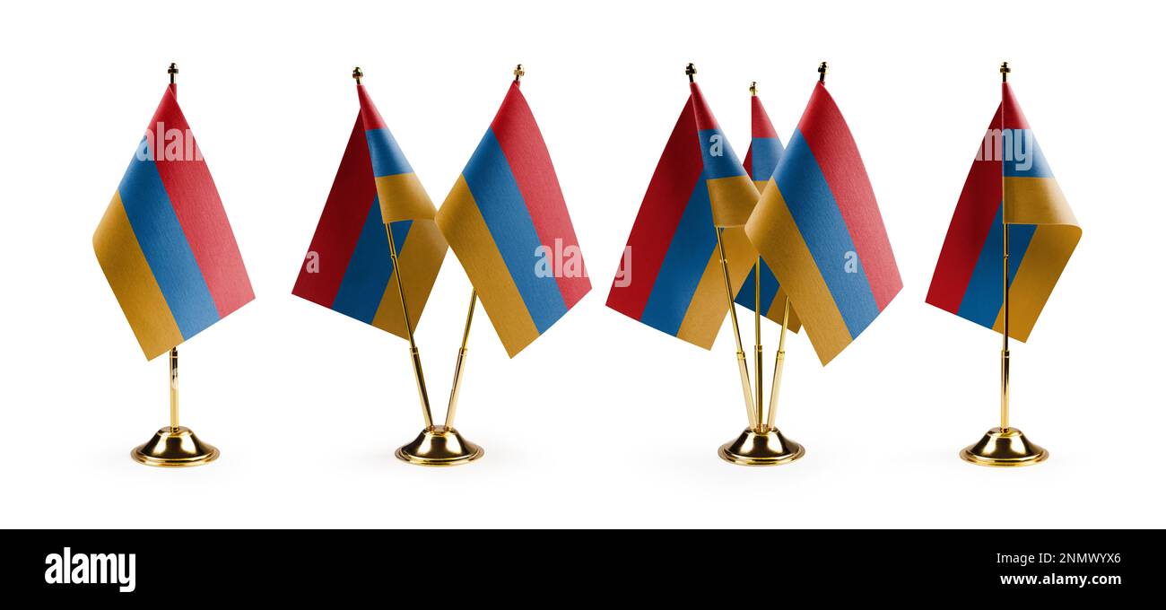 Small national flags of the Armenia on a white background Stock Photo ...