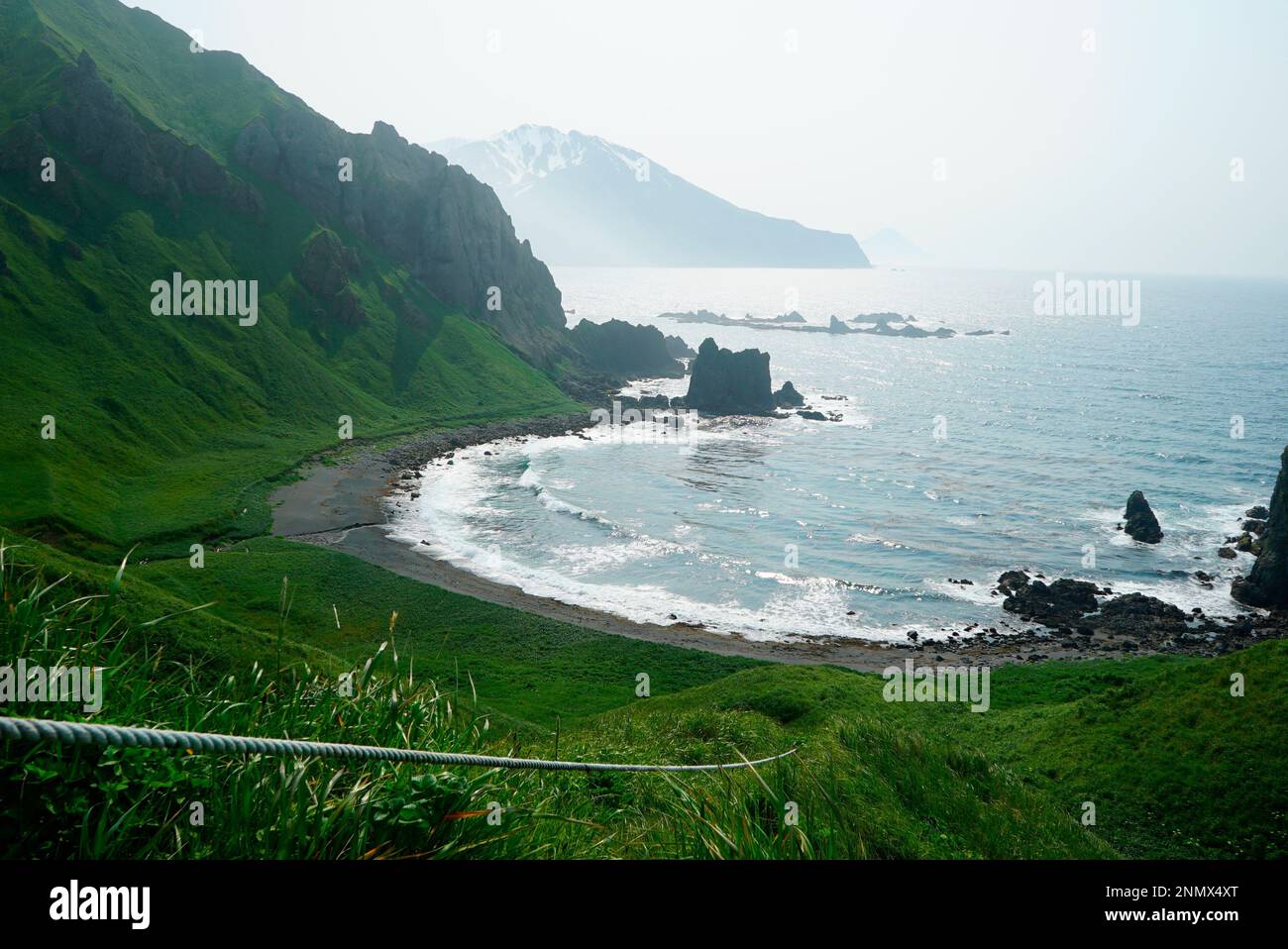 This July 7, 2021 photo shows a rope mounted cliffside at Horseshoe Bay
