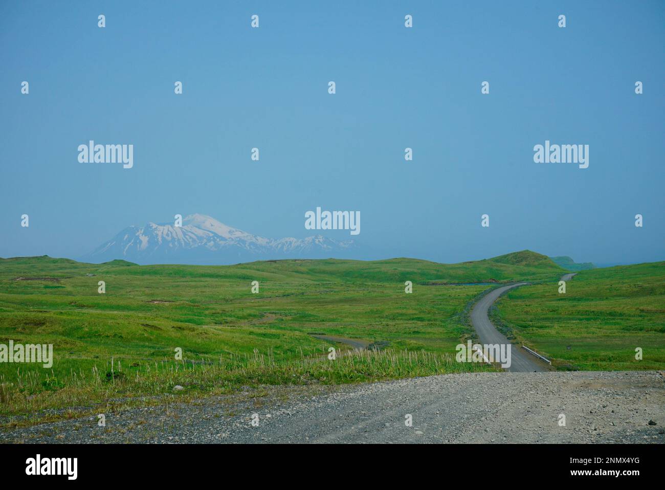 This July 7, 2021, photograph shows the grassy terrain of Adak Island