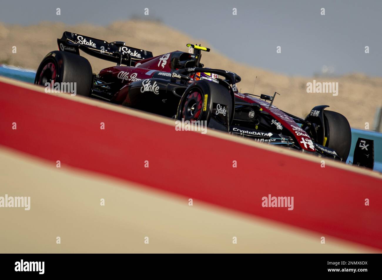 BAHRAIN - Zhou Guanyu (Alfa Romeo) during the second day of testing at the Bahrain International Circuit ahead of the start of the Formula 1 season. ANP SEM VAN DER WAL netherlands out - belgium out Stock Photo