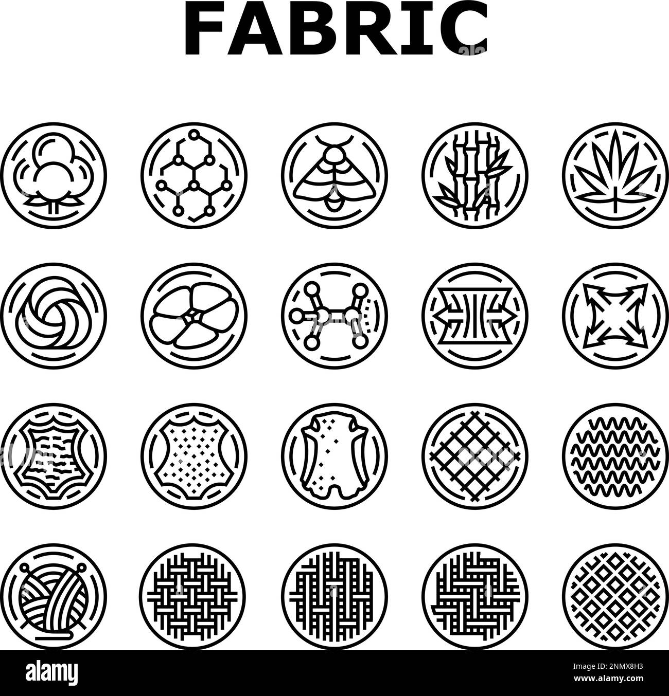 fabric cloth textile material icons set vector Stock Vector Image & Art ...