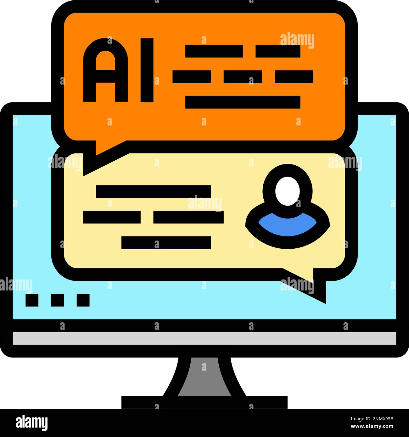 artificial chat bot color icon vector illustration Stock Vector Image ...