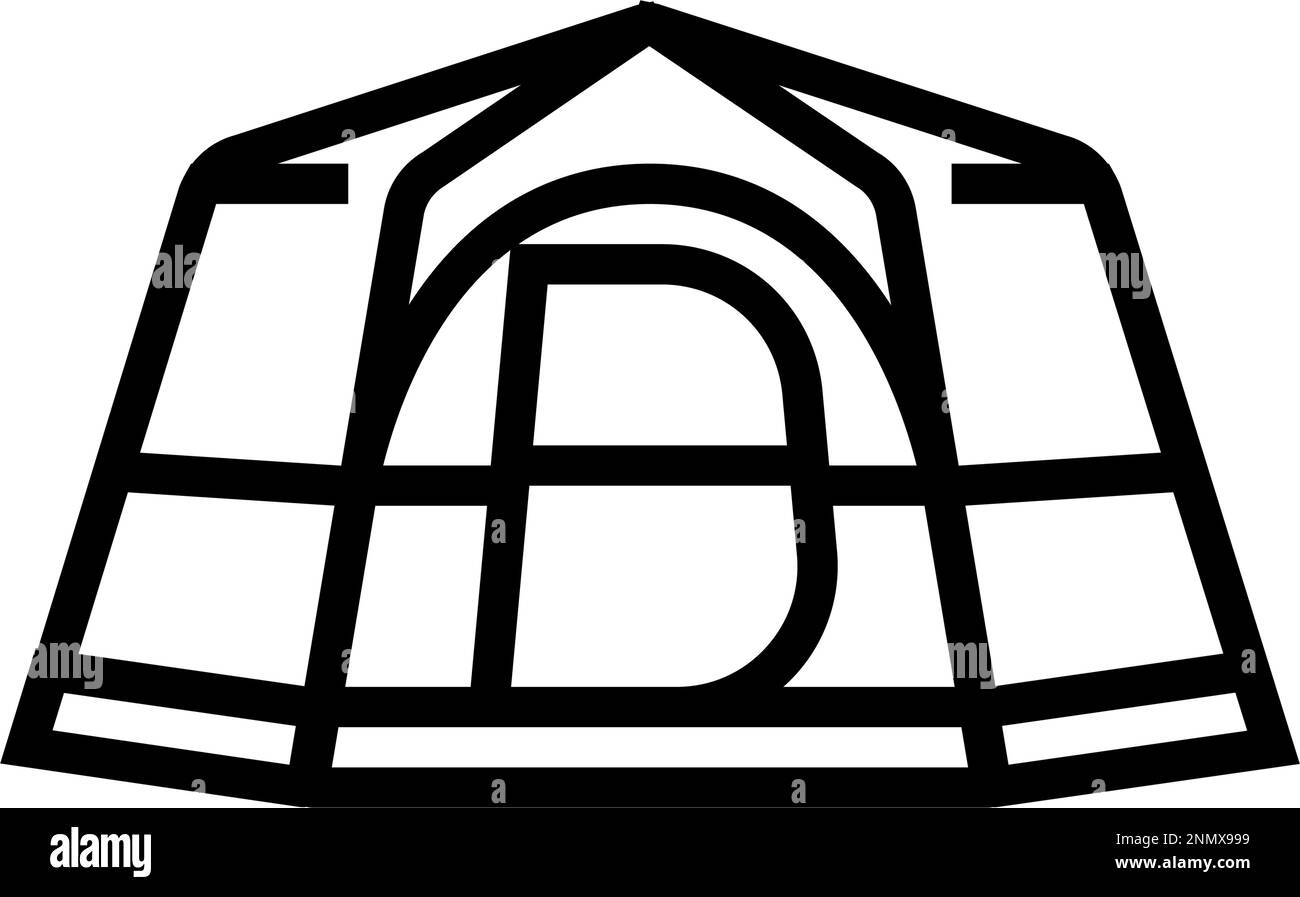 mountain tent vacation line icon vector illustration Stock Vector Image ...