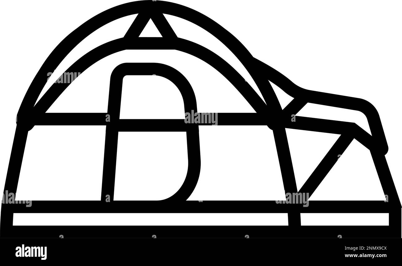 camp tent vacation line icon vector illustration Stock Vector Image ...