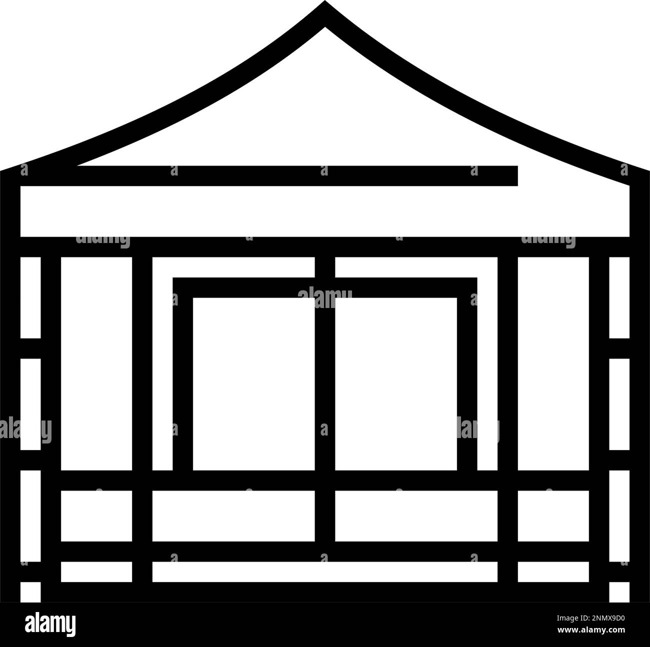 house tent vacation line icon vector illustration Stock Vector Image ...