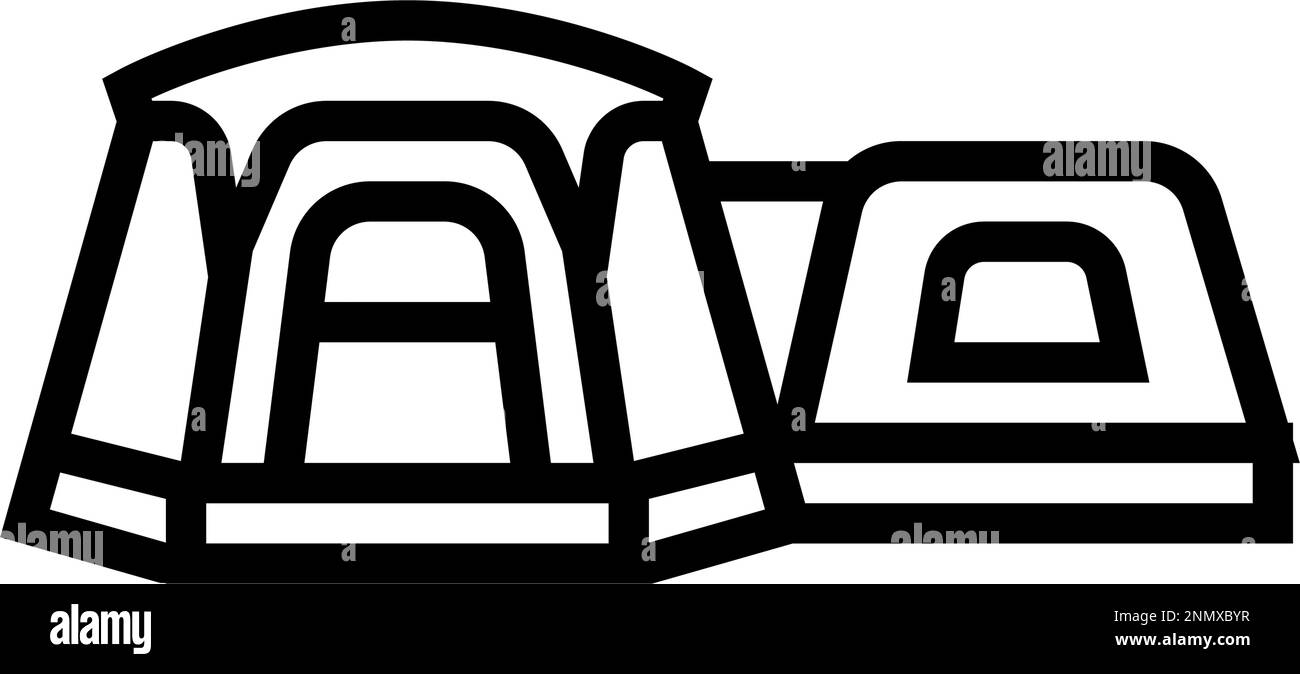 shelter tent vacation line icon vector illustration Stock Vector Image ...