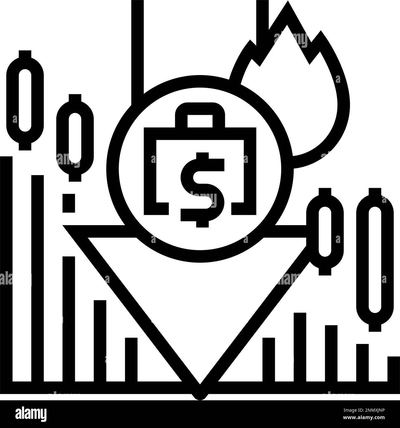 loss market financial crisis line icon vector illustration Stock Vector ...