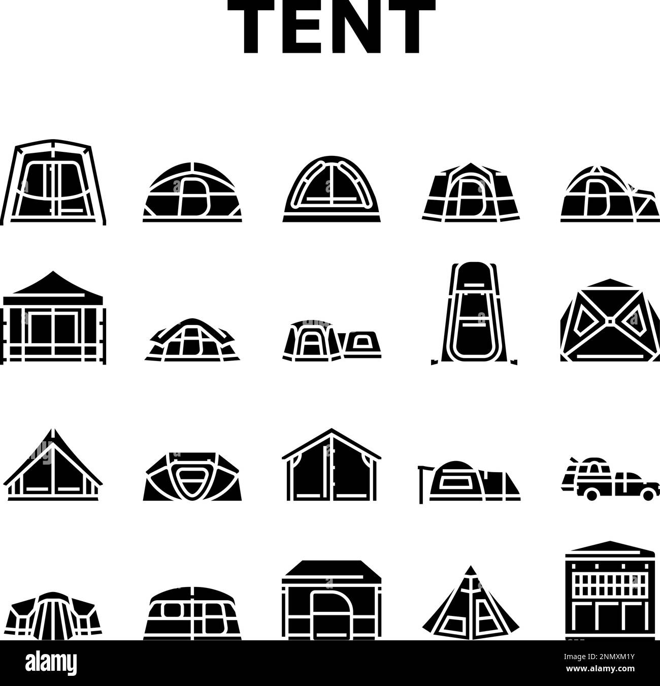 tent vacation travel tourism icons set vector Stock Vector Image & Art ...