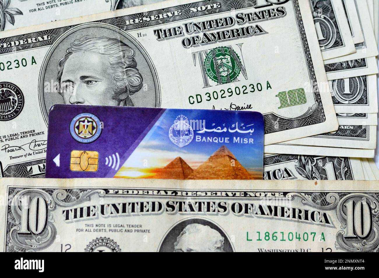 Cairo, Egypt, February 11 2023 Meeza electronic payment wireless and