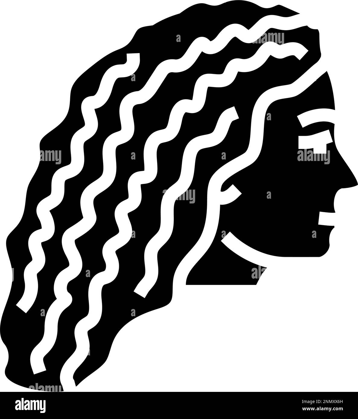 curly female hairstyle female glyph icon vector illustration Stock ...