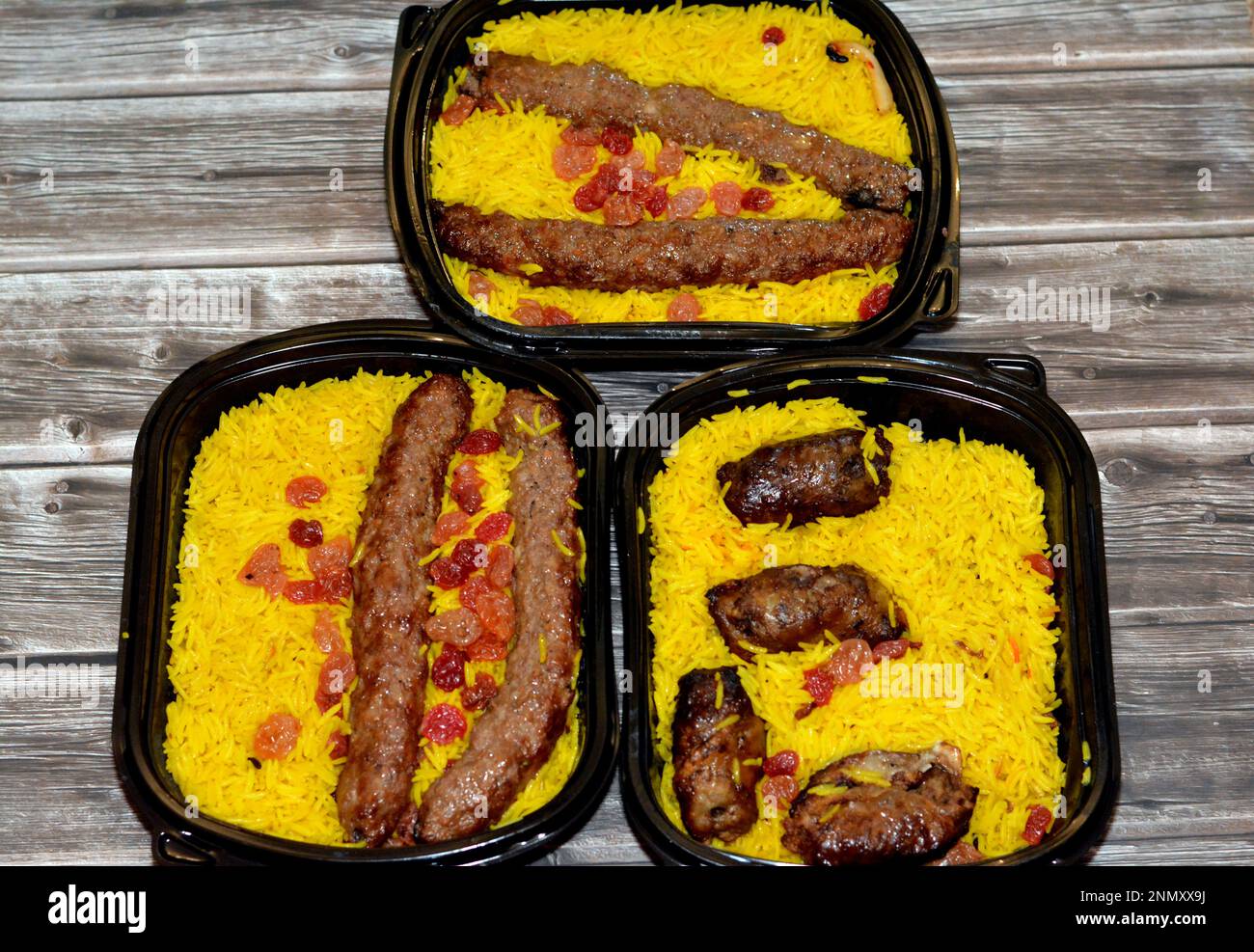 Arabic cuisine traditional food beef Kofta, kebab and tarb kofta shish