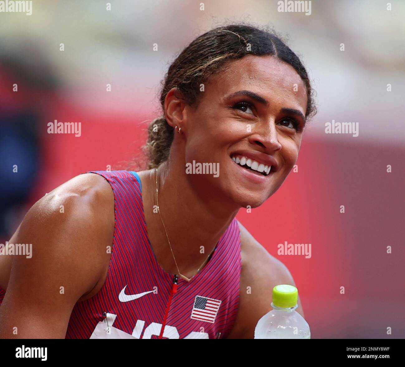McLAUGHLIN Sydney of United States reacts after winning Athletics women