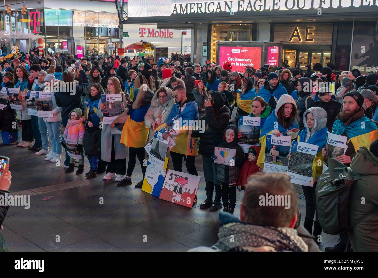 NEW YORK, NEW YORK - FEBRUARY 24: People Hold Signs At A Protest Of The ...