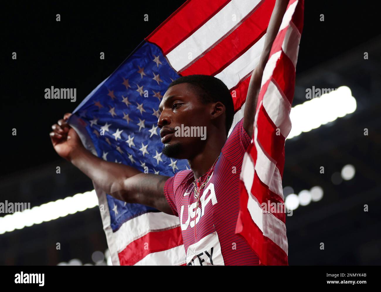 KERLEY Fred, United States celebrates after Athletics men's 100m in