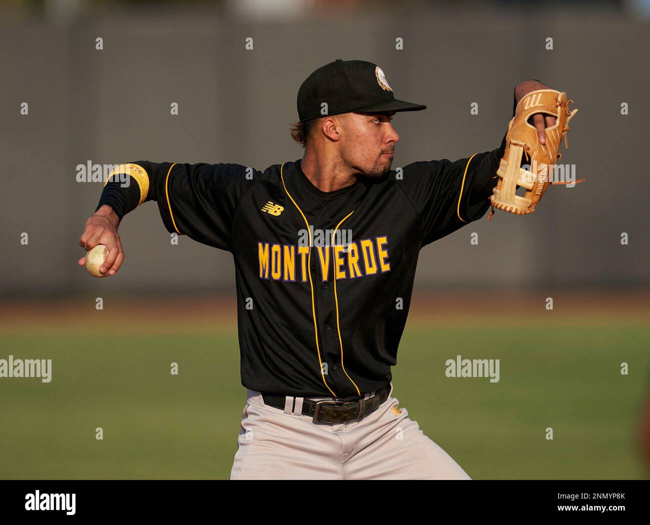 Montverde Academy Eagles Justin Colon (3) throws to first base during a  game against the IMG Academy Ascenders on April 8, 2021 at IMG Academy in  Bradenton, Florida. (Mike Janes/Four Seam Images