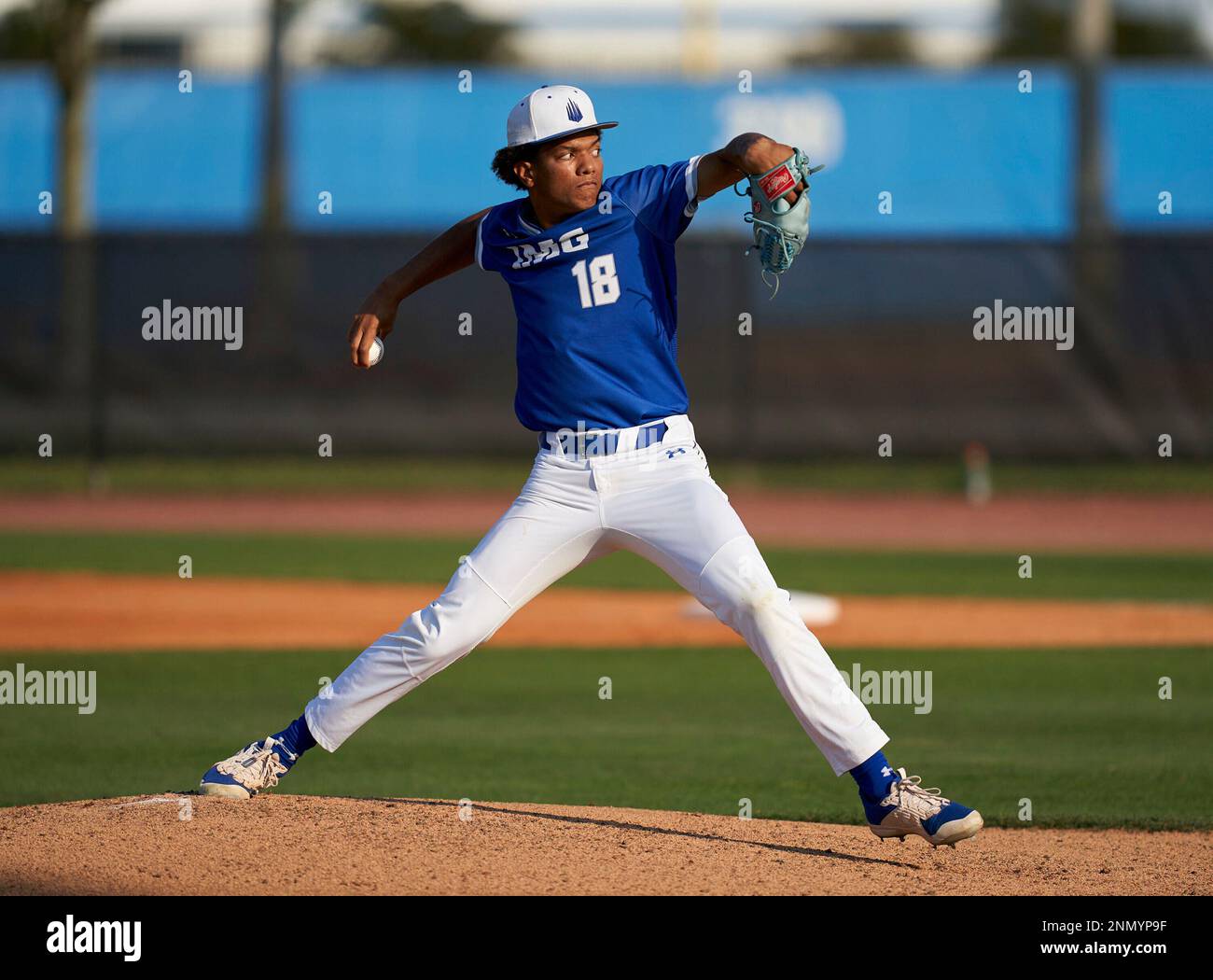 IMG Academy Ascenders pitcher Davion Hickson (18) during a game against