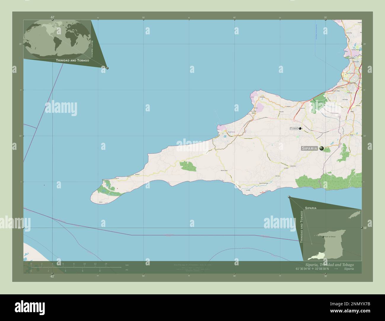 Siparia Region Of Trinidad And Tobago Open Street Map Locations And Siparia Region Of Trinidad And Tobago Open Street Map Locations And Names Of Major Cities Of The Region Corner Auxiliary Location Maps 2NMYX7B