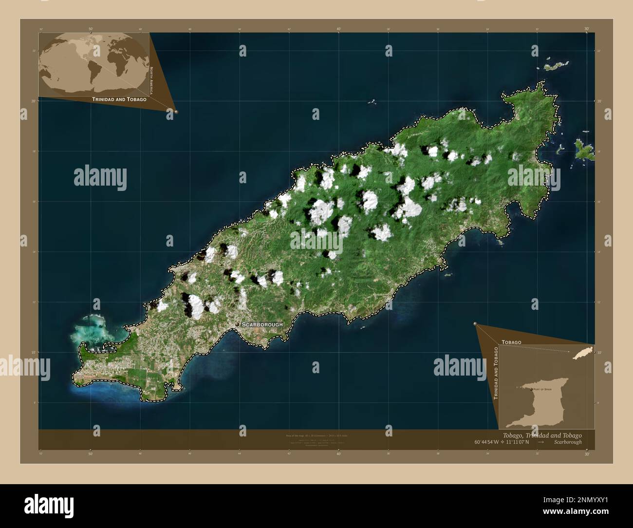 Tobago Region Of Trinidad And Tobago Low Resolution Satellite Map