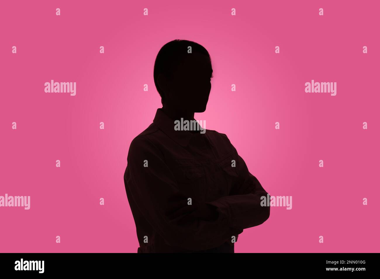 Woman arms crossed silhouette hi-res stock photography and images - Alamy