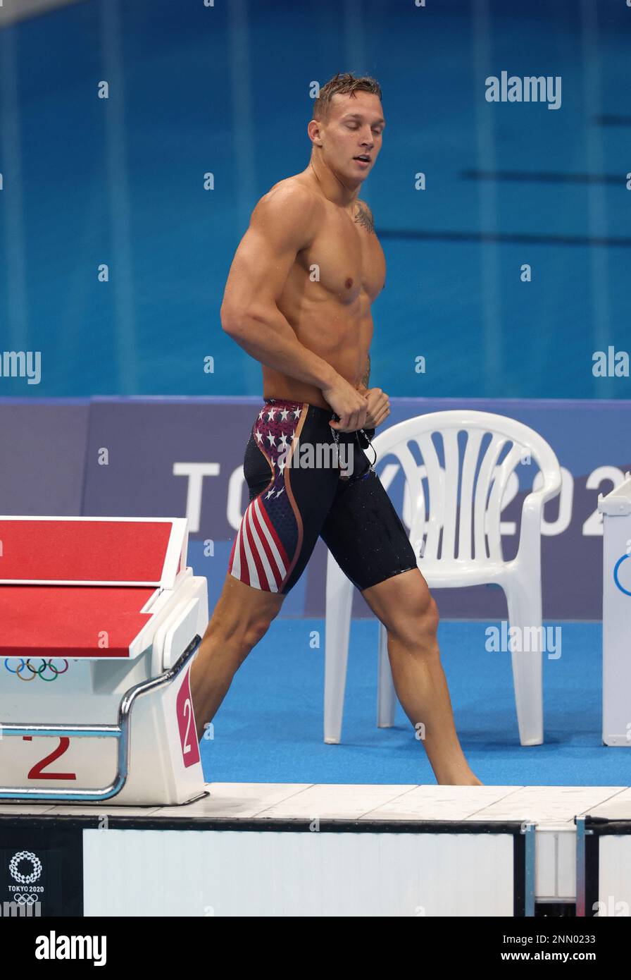 Correction: DRESSEL Caeleb of United States reacts during the Men's 50m ...